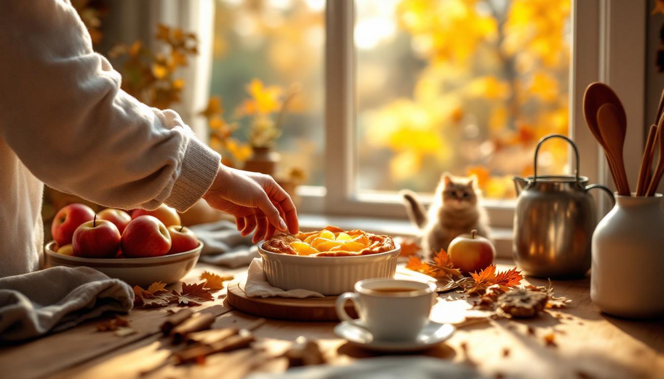 ontdek het perfecte herfstrecept met dit lichte appelgebak uit de oven, heerlijk en gemakkelijk te maken voor een warme herfstervaring.