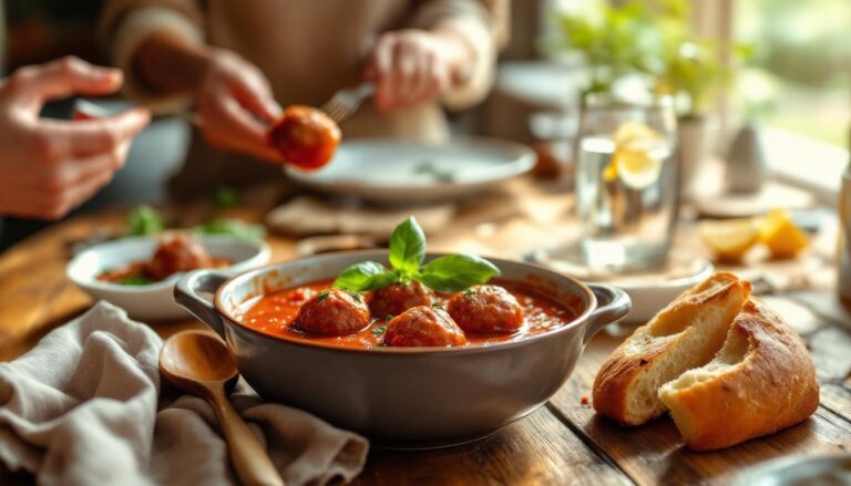 heerlijke malse gehaktballetjes in een rijke tomatensaus die perfect stevig blijven en nooit uit elkaar vallen.
