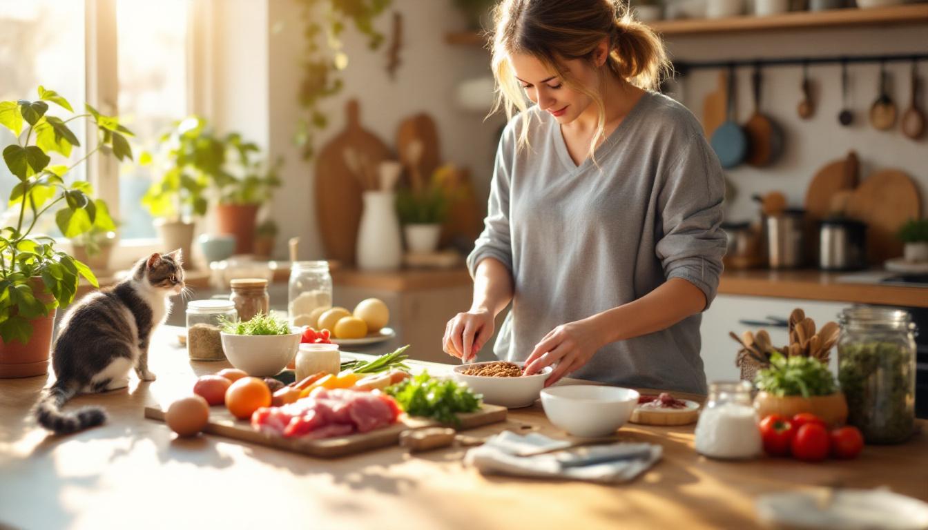 ontdek hoe je zelf kattenvoer kunt maken met onze complete gids over barf, gekookte menu’s en supplementen voor een gezonde en uitgebalanceerde voeding van je kat.