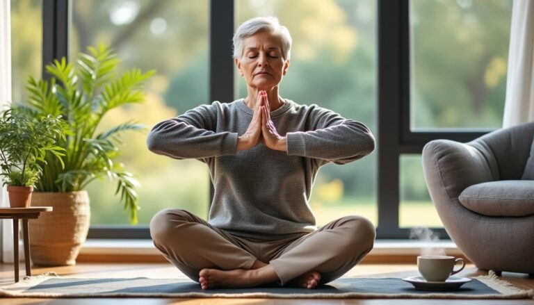 ontdek een effectieve 10-minuten ochtendroutine op de stoel die veroudering beter vertraagt dan lange trainingen na je 55e. makkelijk, snel en gezond!