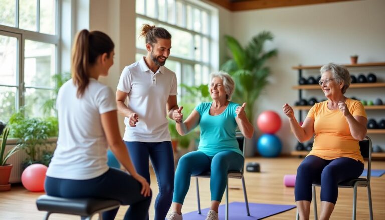 ontdek 4 effectieve zittende oefeningen aanbevolen door een personal trainer voor senioren om een sterke core op te bouwen en uw stabiliteit te verbeteren.